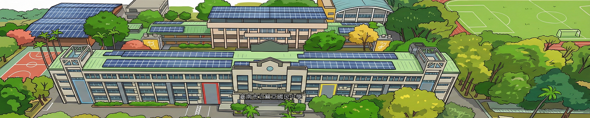 麻豆國中弘道樓正面照片