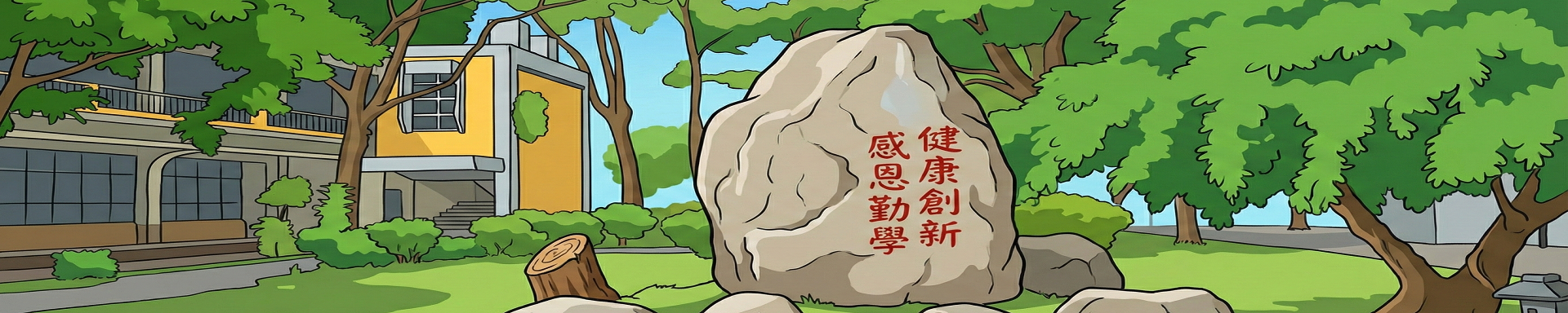 麻豆國中校園願景照片-健康-創新- 感恩-勤學